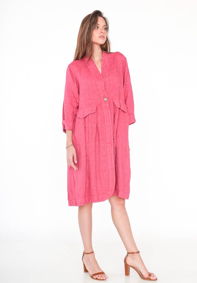 1142 SPRING SUMMER CLOTHING LINEN JACKET: CHOCO