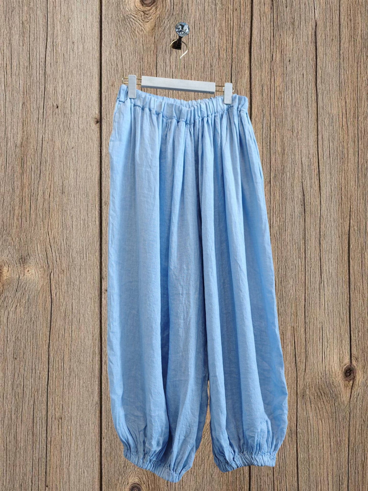 Ref-30581  BALLOON-STYLE PANTS 100% LINEN: Blank