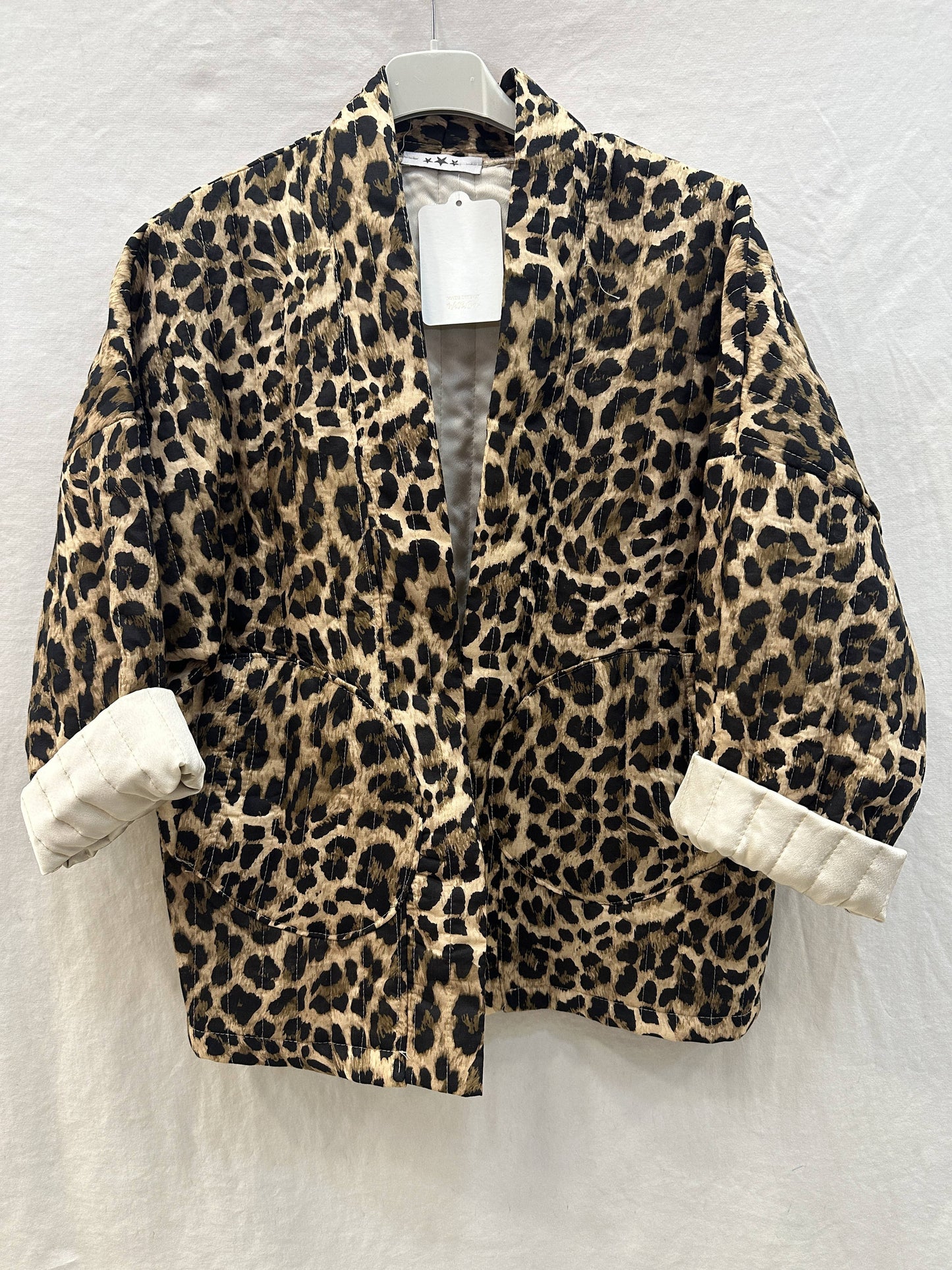 Quilted Jacket Leopard Print @5230_VeLeoMatelasse: Beige