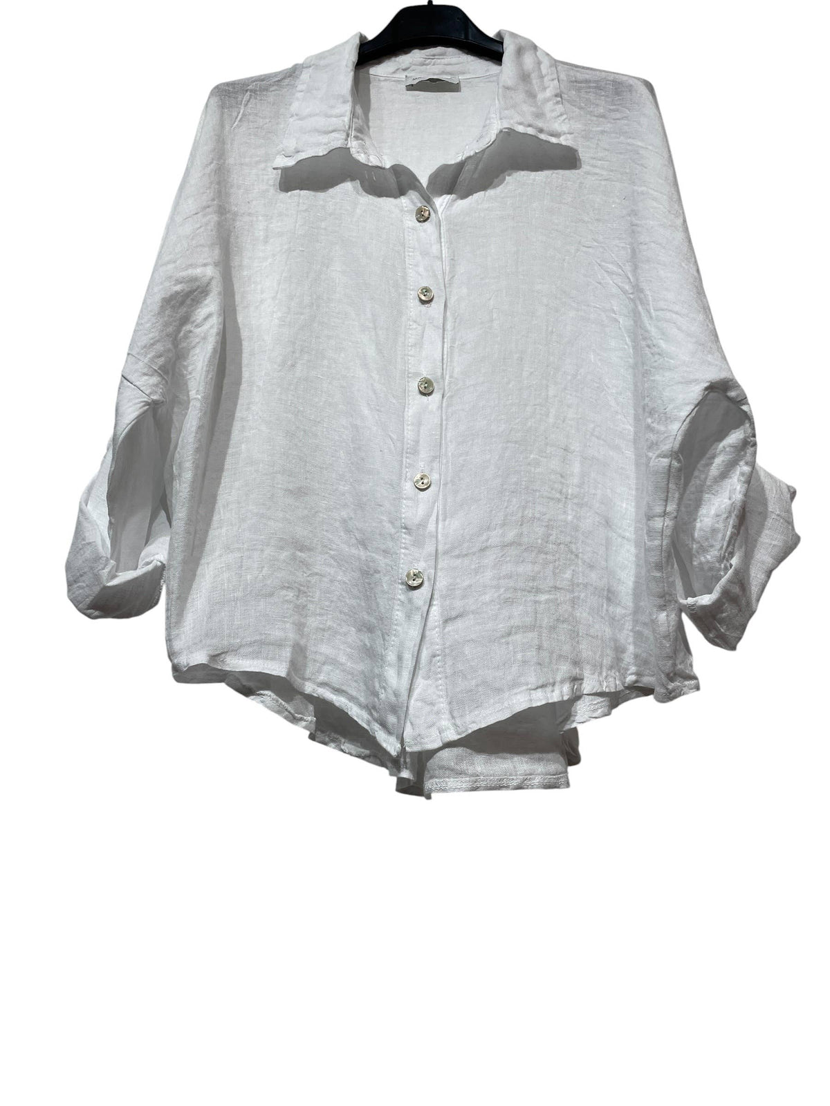 60832 OVERSIZED-CUT LINEN SHIRT: TAUPE