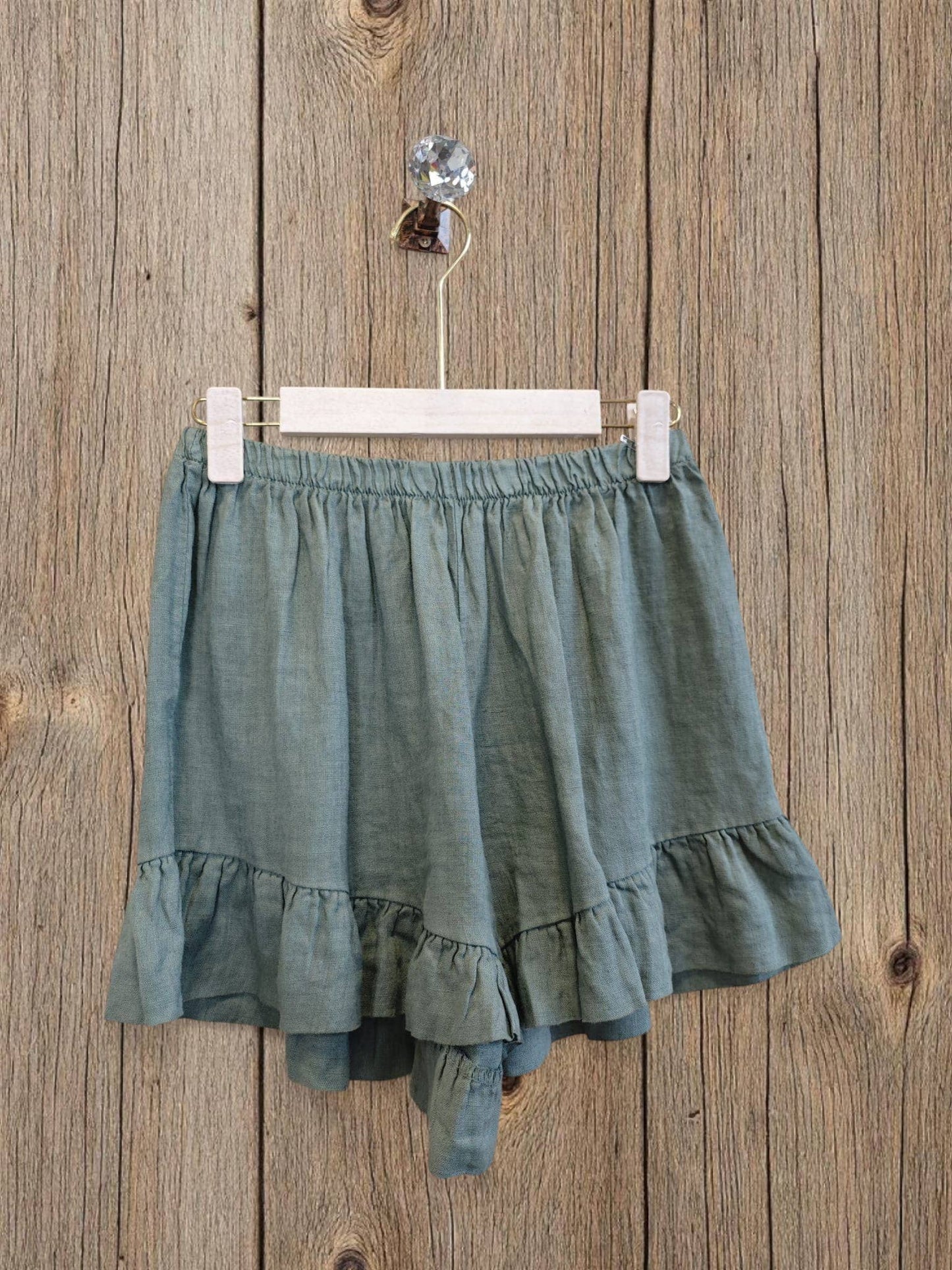 Ref-6575 SHORT LINEN PANTS 100%: Blank