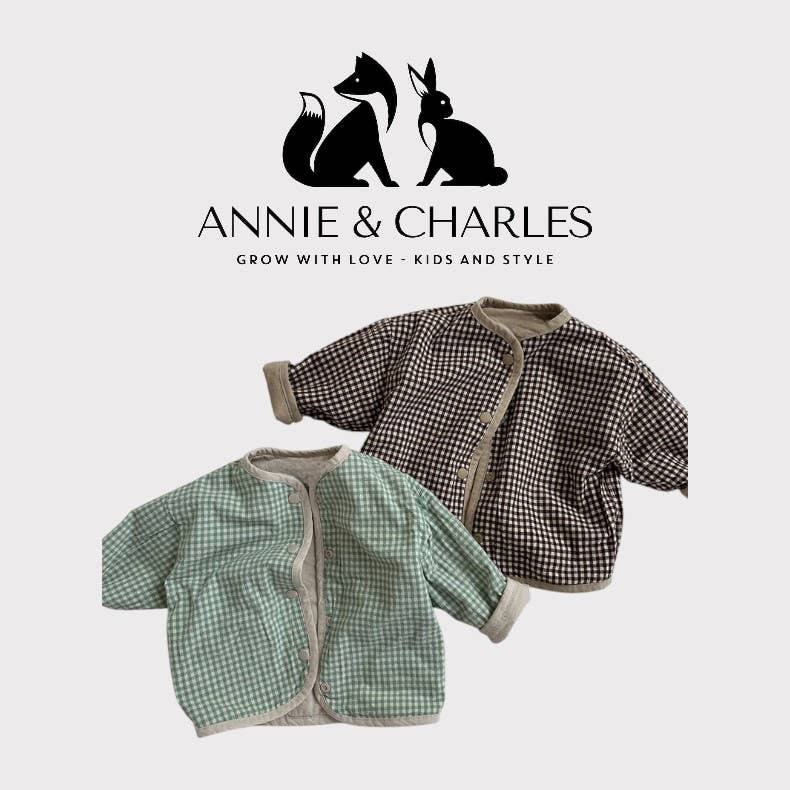 Annie & Charles® Reversible Jacket Little Nomad: Braun/kariert / 12–18M