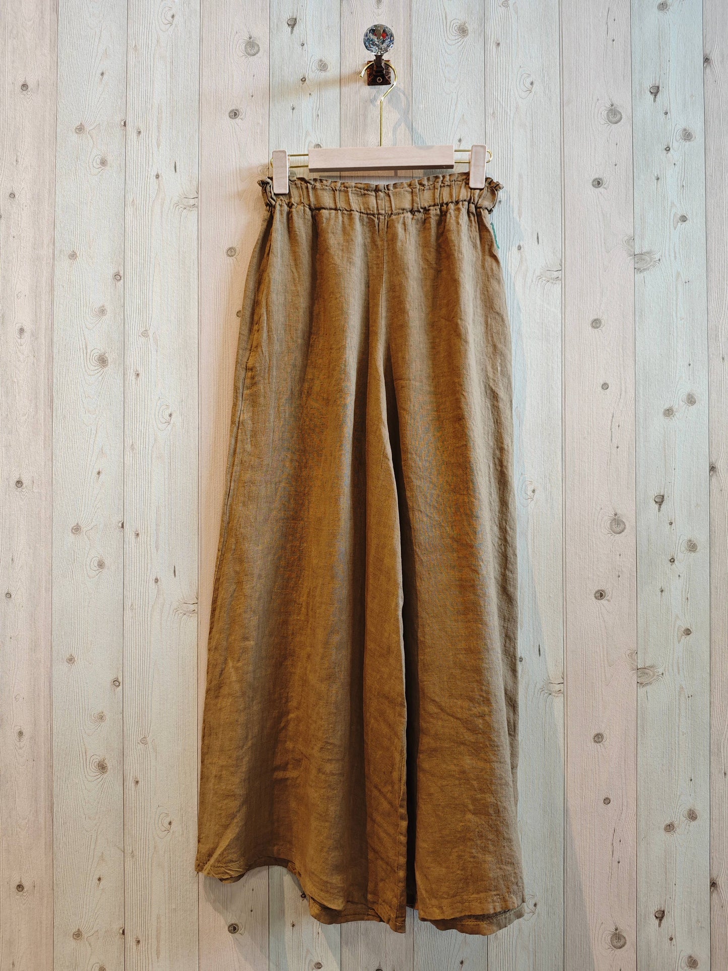 Ref-2342 100% LINEN PANTS: BLACK