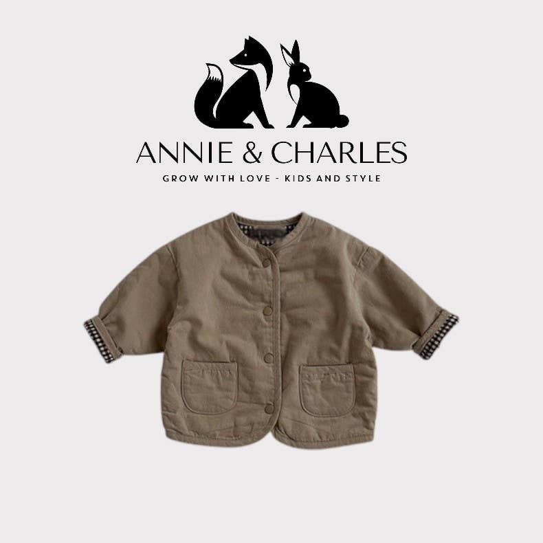 Annie & Charles® Reversible Jacket Little Nomad: Braun/kariert / 12–18M