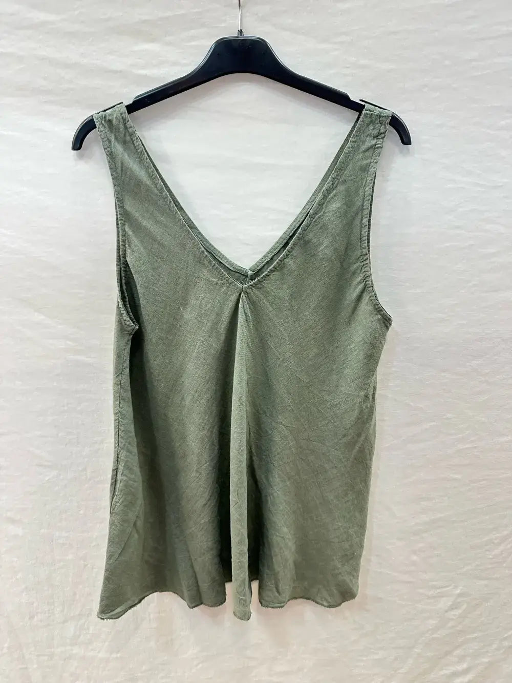 Basic Linen Tank Top @37252_DebLin: White