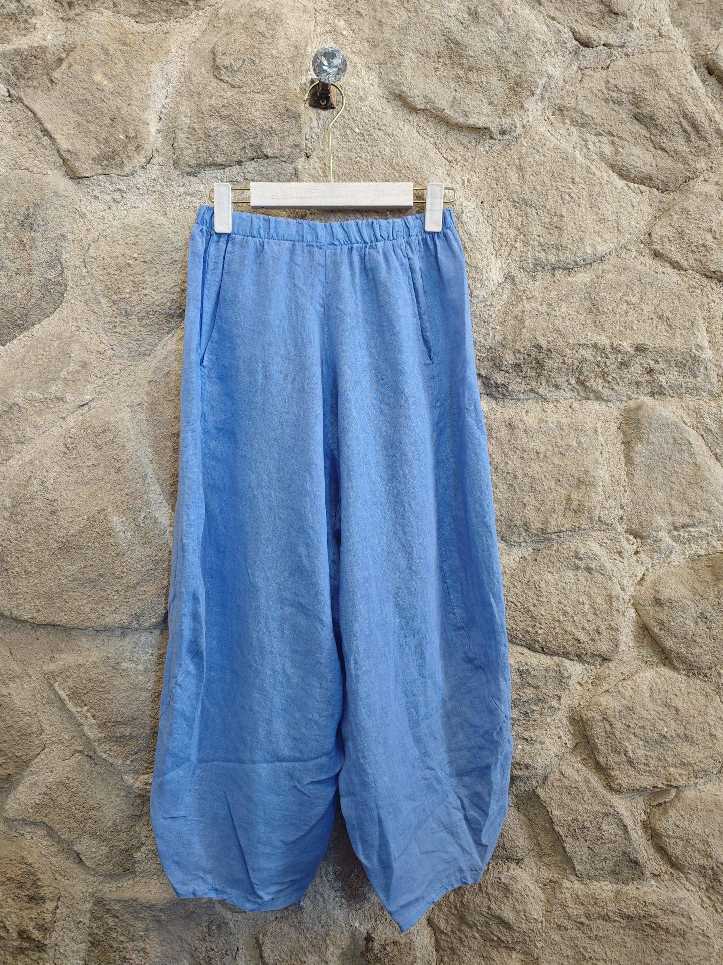 Ref-41482 BALLOON-STYLE PANTS 100% LINEN: Rosa