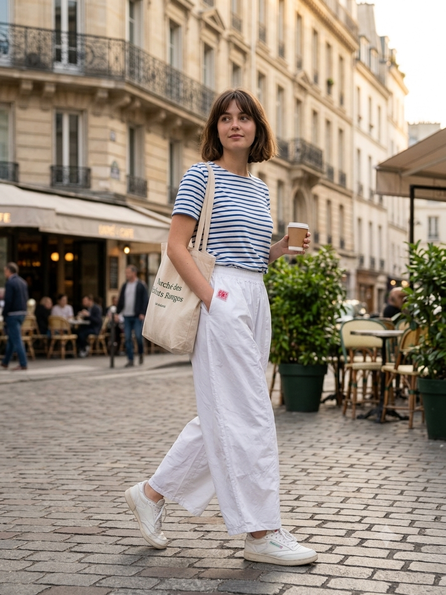 39472 PERCAL COTTON TROUSERS WITH POCKETS: Mole