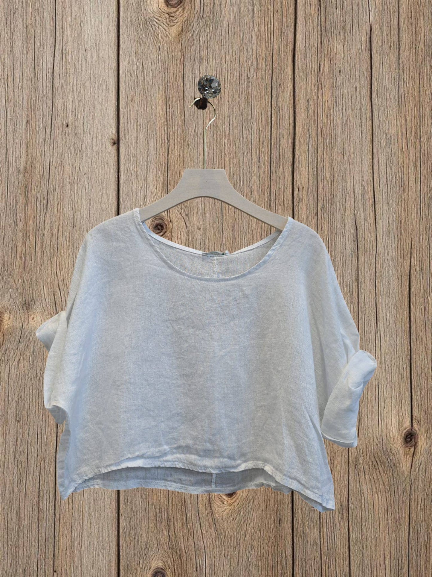 Ref-11918 SHORT LINEN BLOUSE 100%: Pistachio