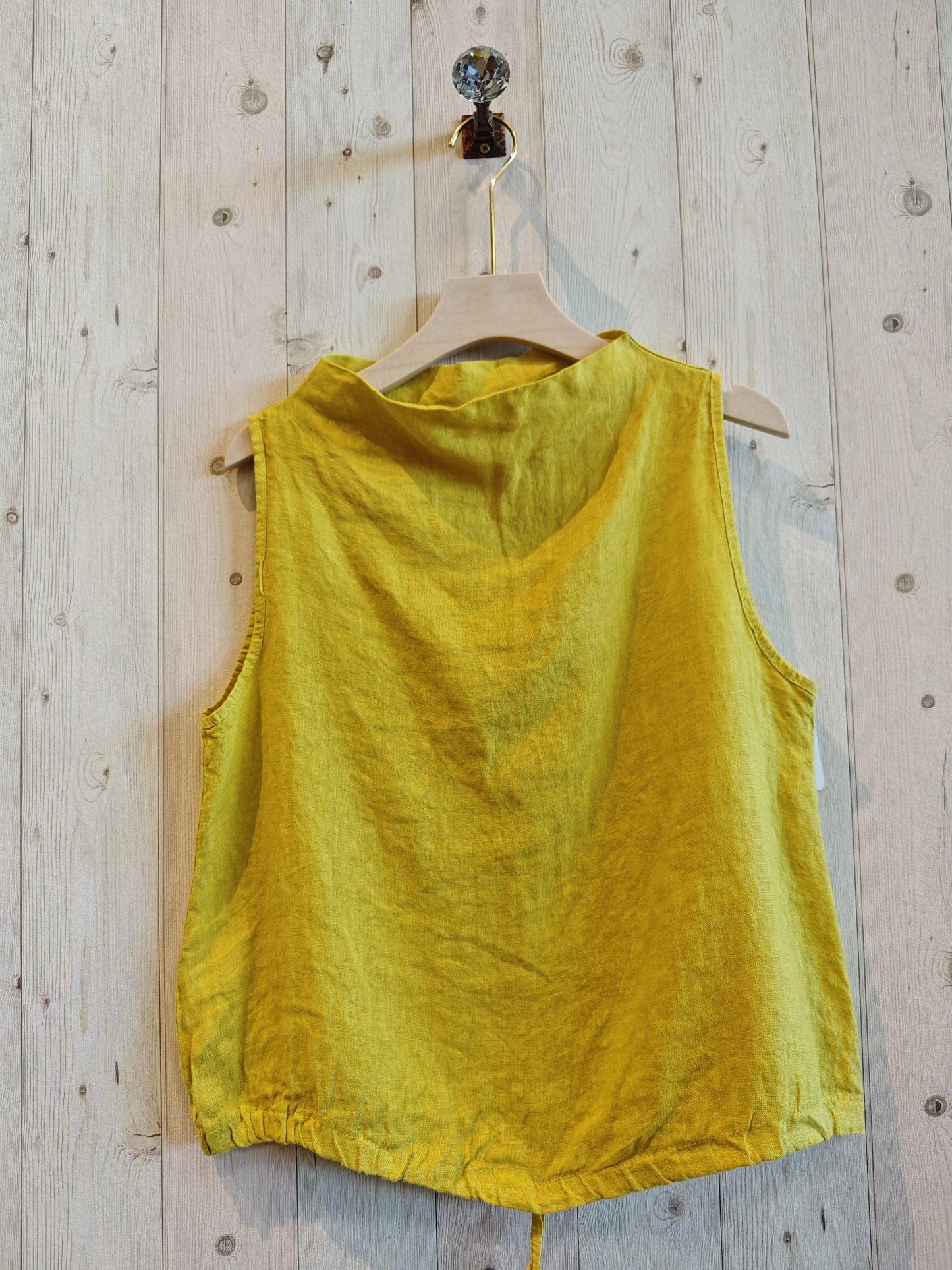 Ref-5189 SLEEVELESS BLOUSE 100% LINEN: BEIGE