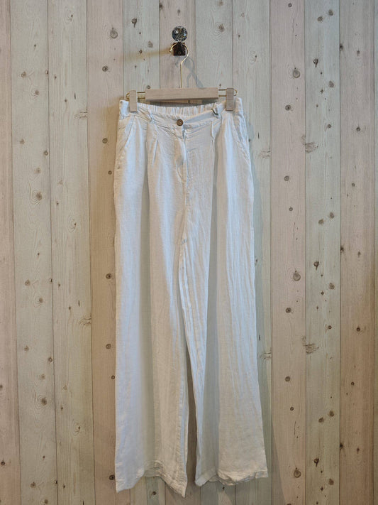 REF 30523 TROUSERS WITH ONE BUTTON 100% LINEN: Blank