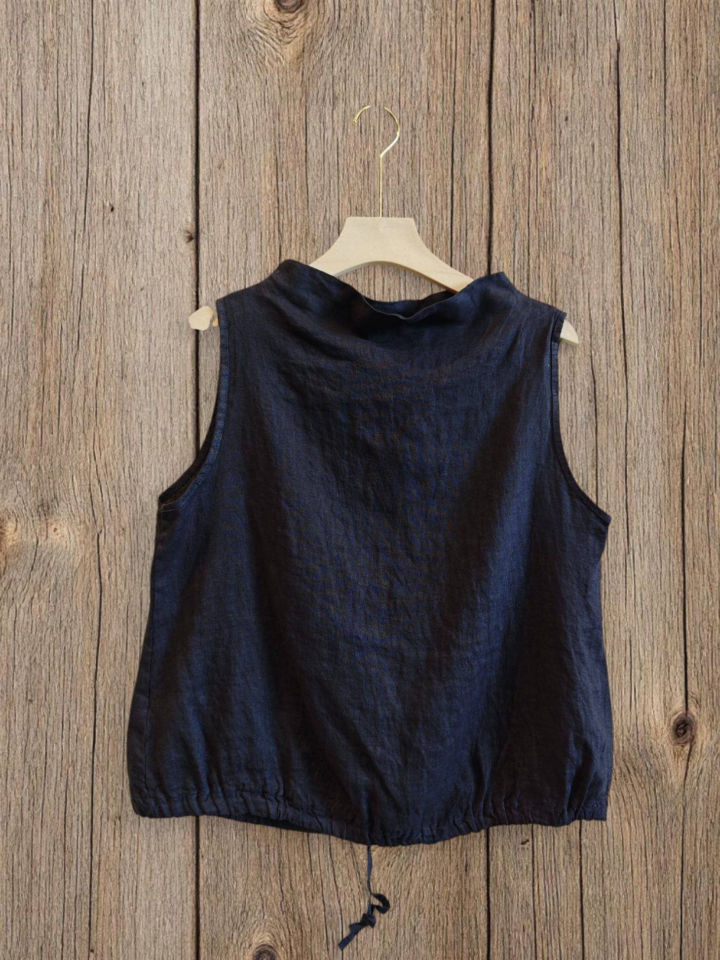Ref-5189 SLEEVELESS BLOUSE 100% LINEN: Blank