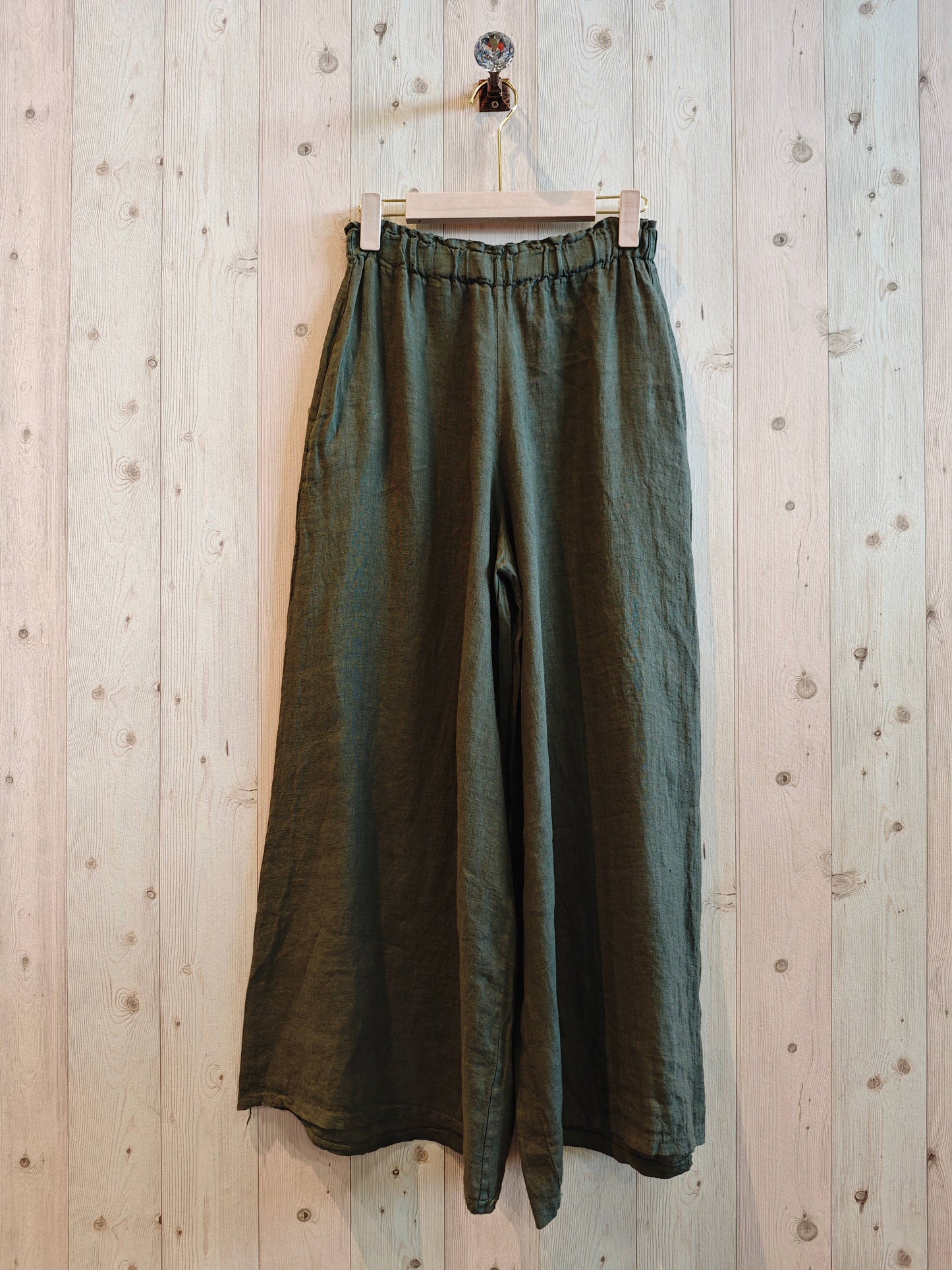 Ref-2342 100% LINEN PANTS: BLACK