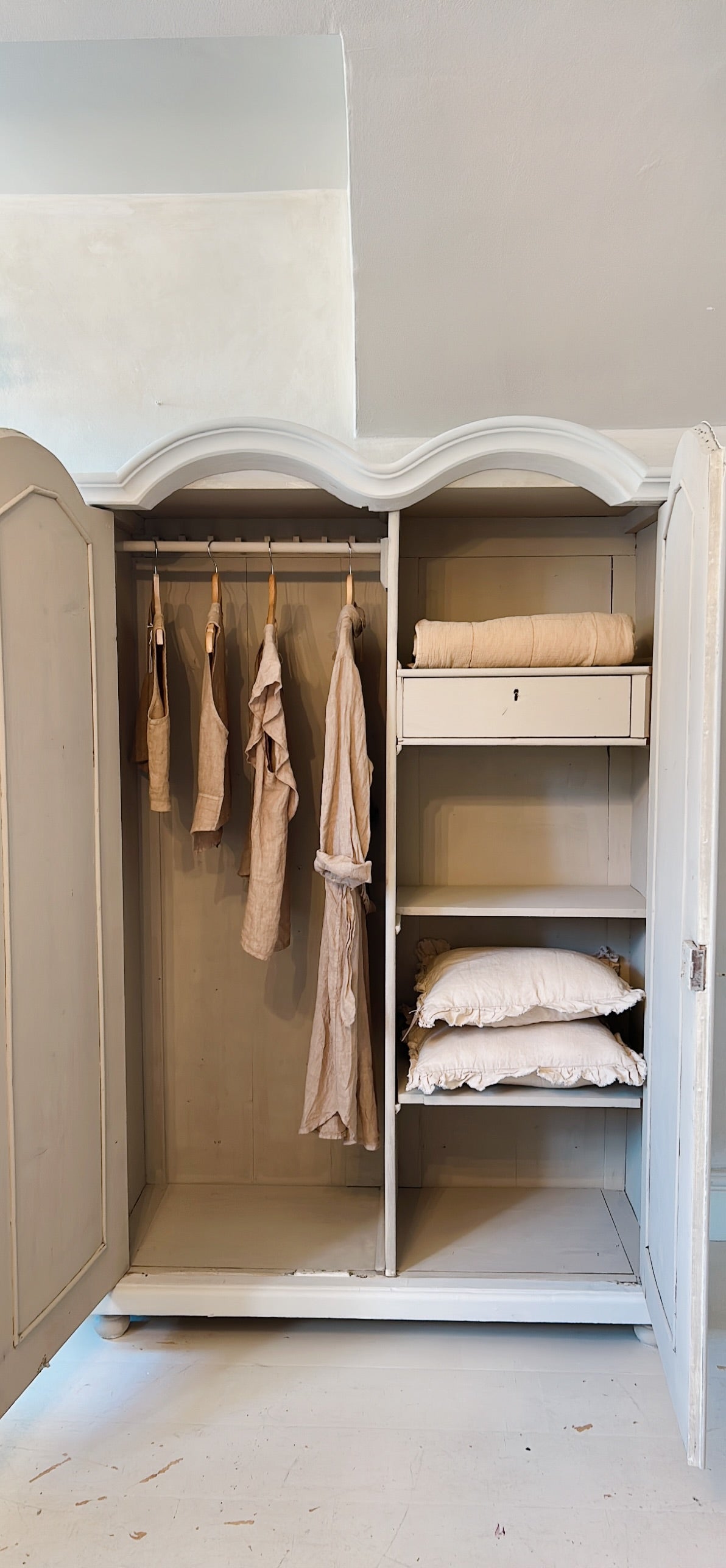 Dutch painted armoire - Old Linen