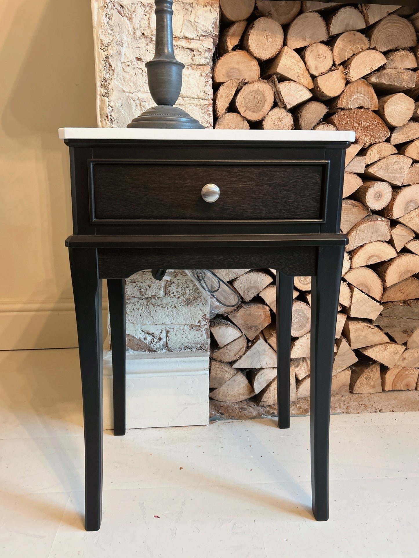 Black & marble side table