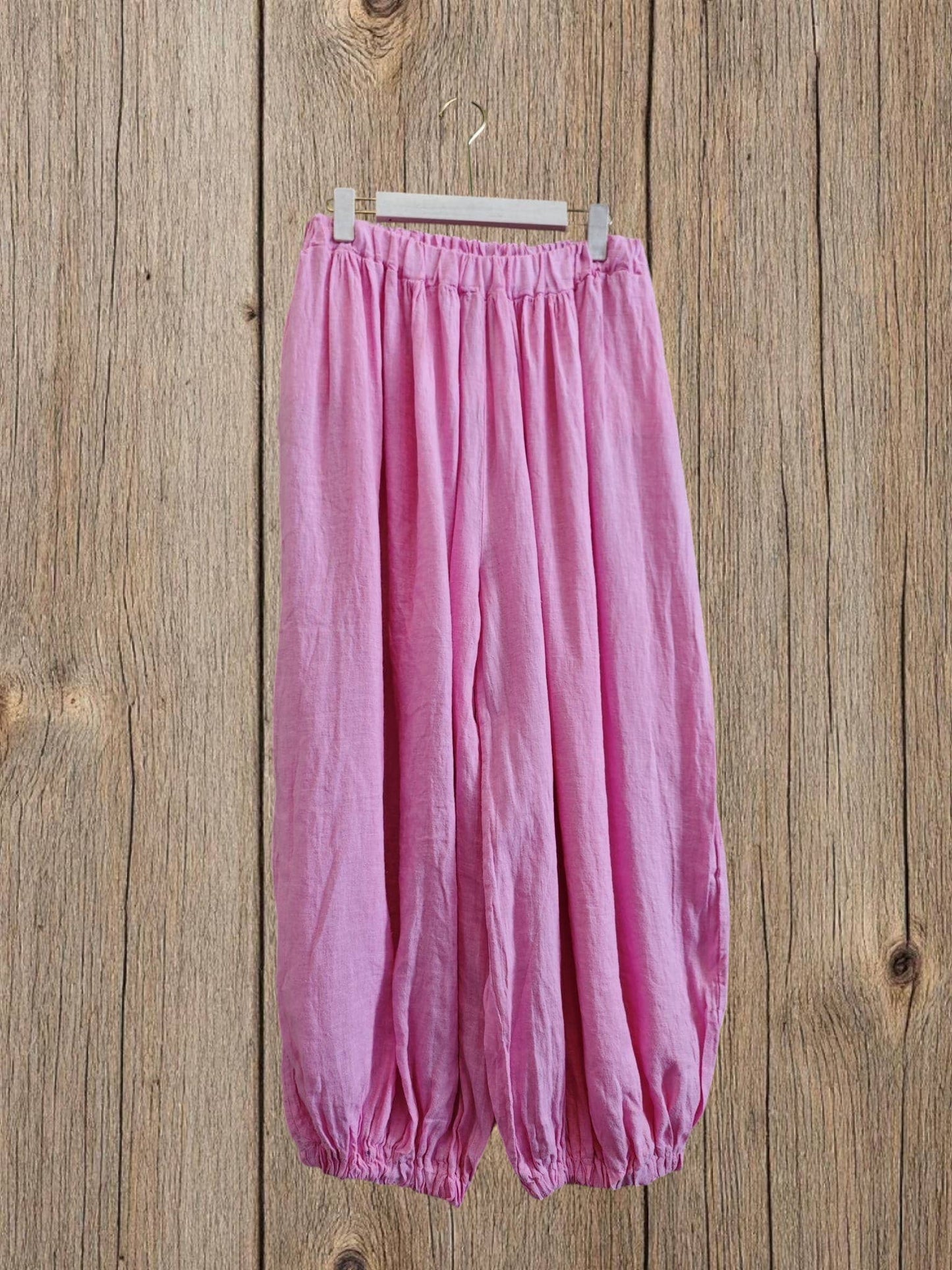 Ref-30581  BALLOON-STYLE PANTS 100% LINEN: Blank