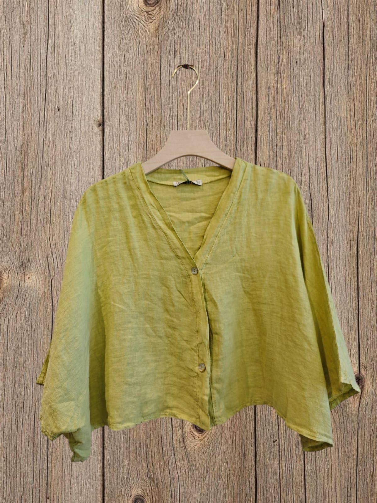 Ref-11870 SHORT LINEN BLOUSE 100%: Blank