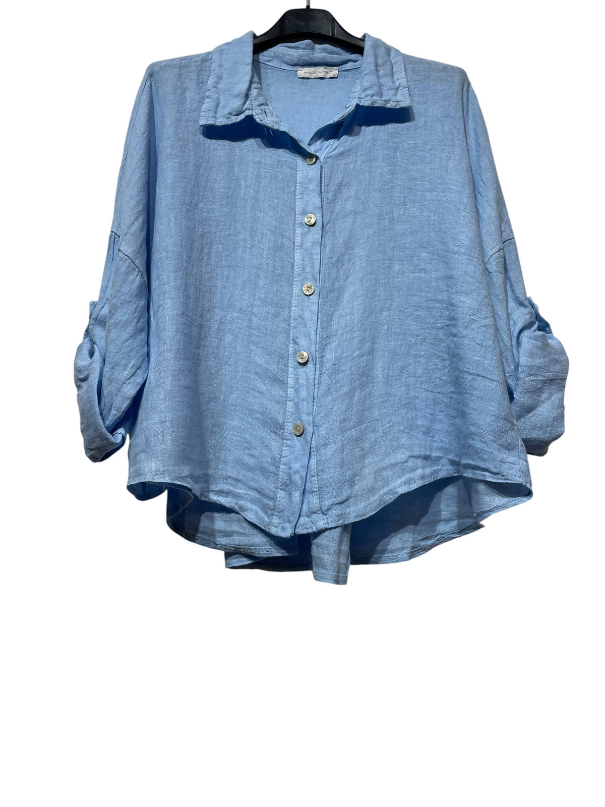 60832 OVERSIZED-CUT LINEN SHIRT: Beige