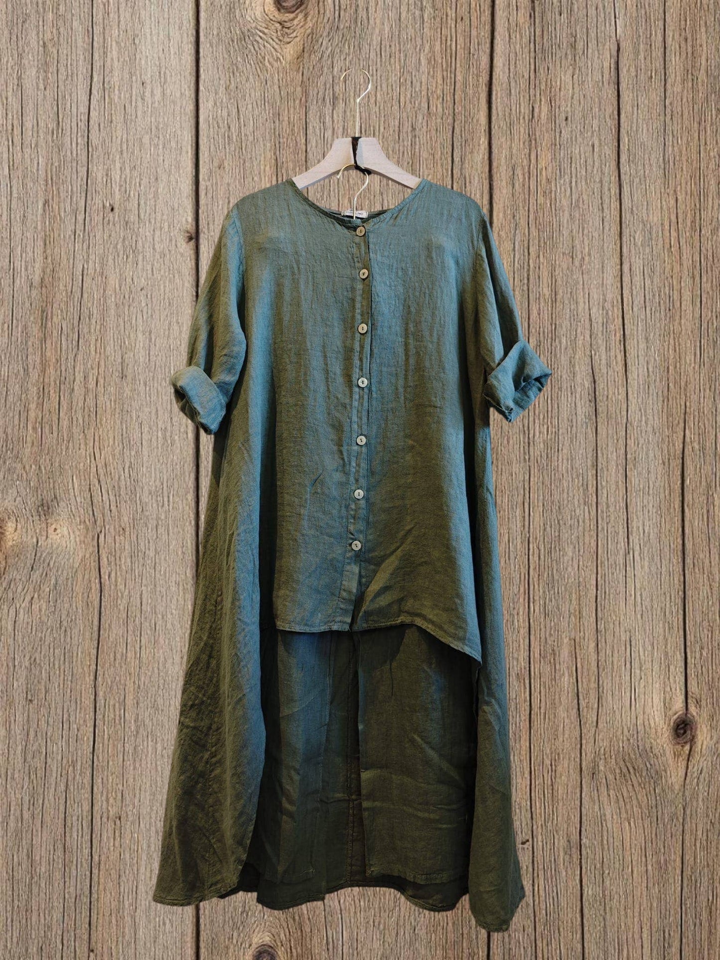 Ref-17261 BLOUSE AND PANTS SET 100% LINEN: Blank