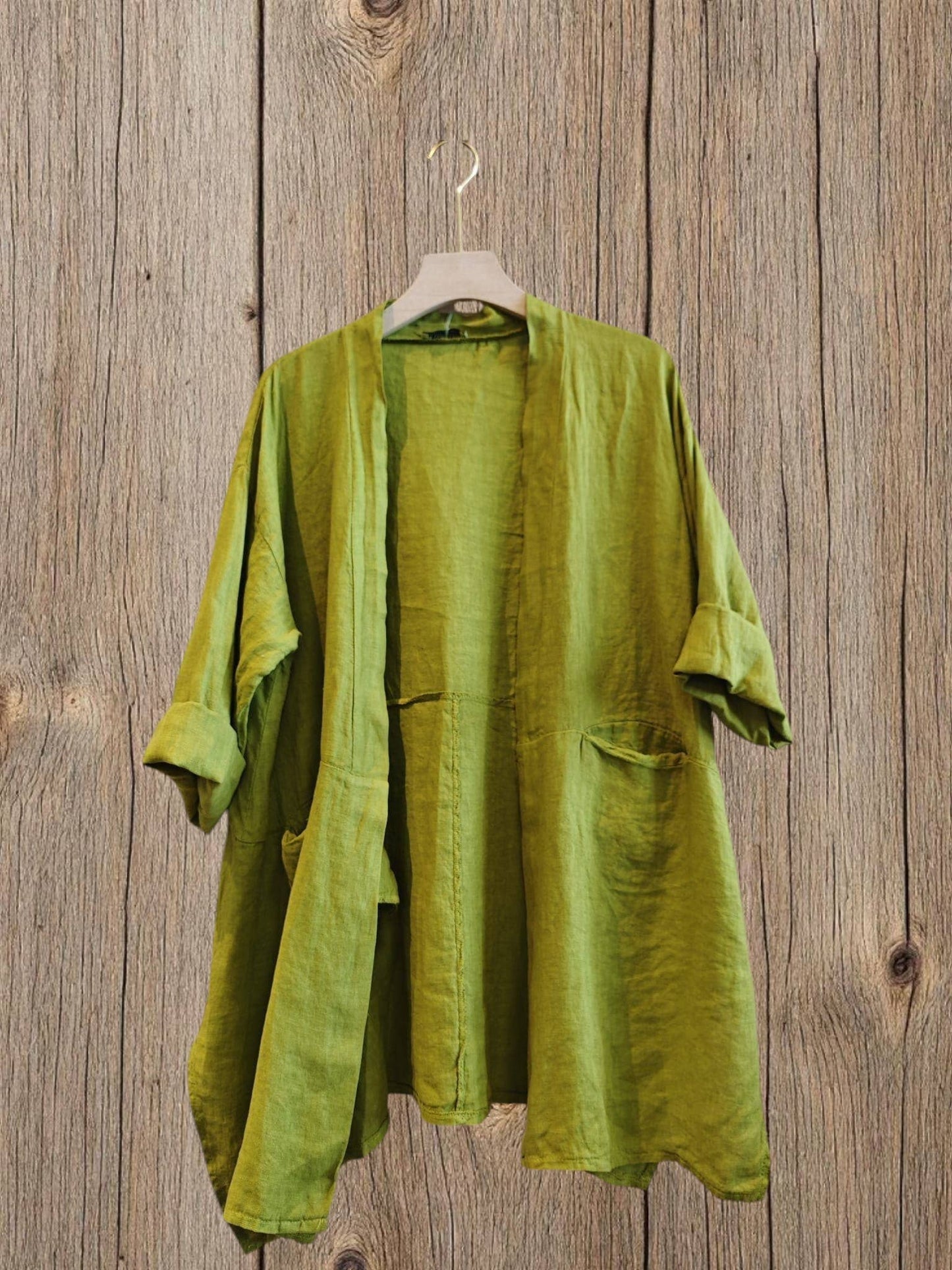 Ref-13617 CARDIGAN 100% LINEN: Rose