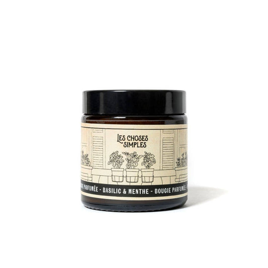 Small Scented Soy-Wax Candle - Basil & Mint