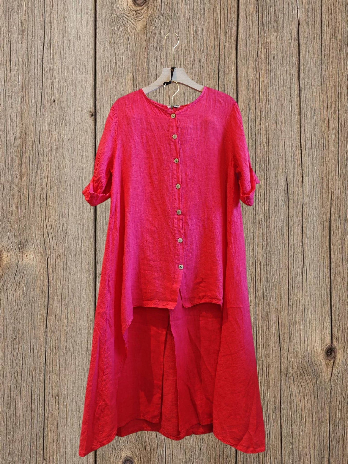 Ref-17261 BLOUSE AND PANTS SET 100% LINEN: Blank
