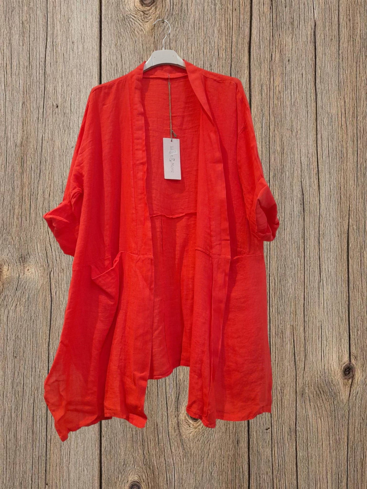 Ref-13617 CARDIGAN 100% LINEN: PISTACHIO