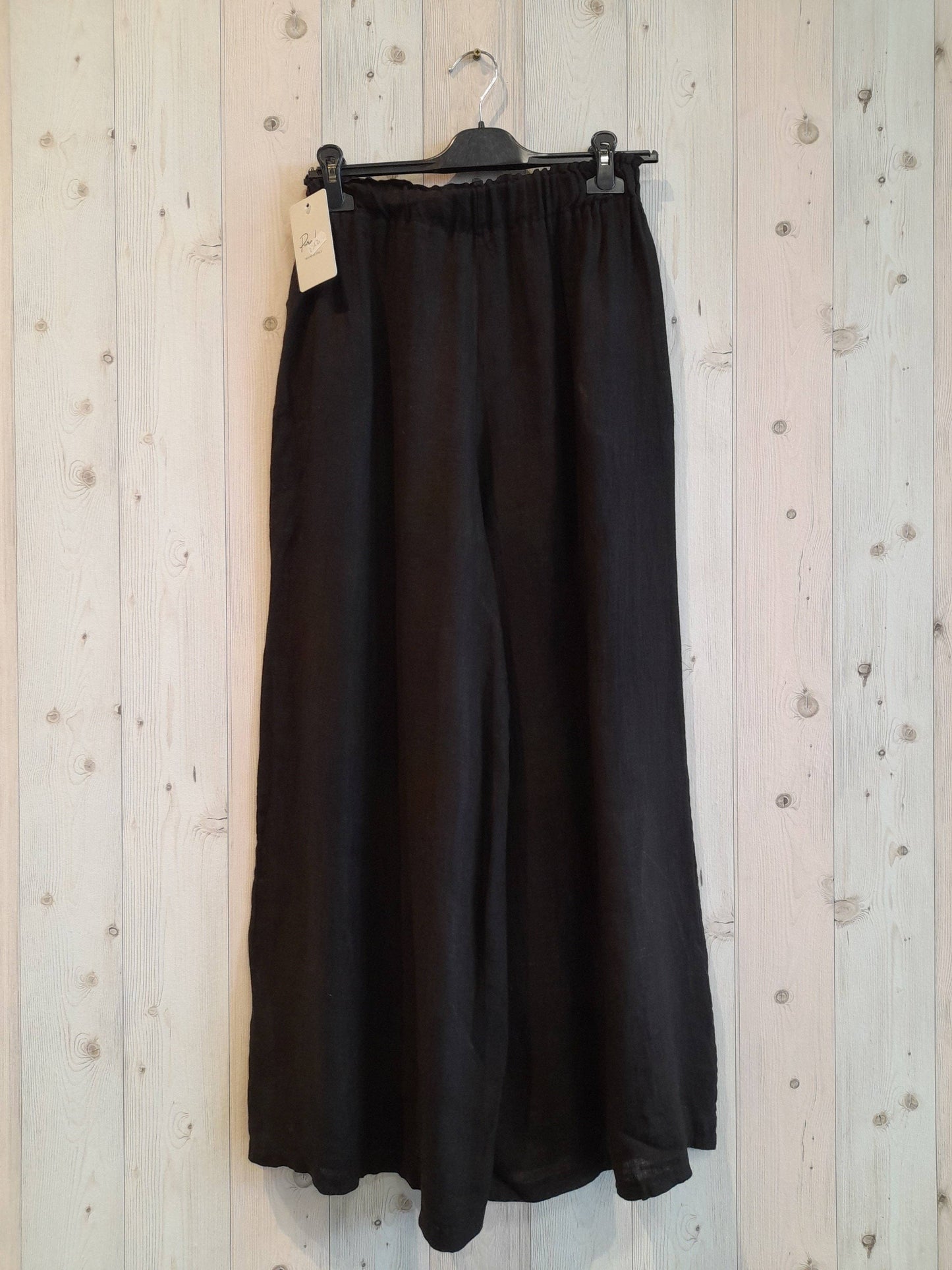 Ref-2342 100% LINEN PANTS: BLACK