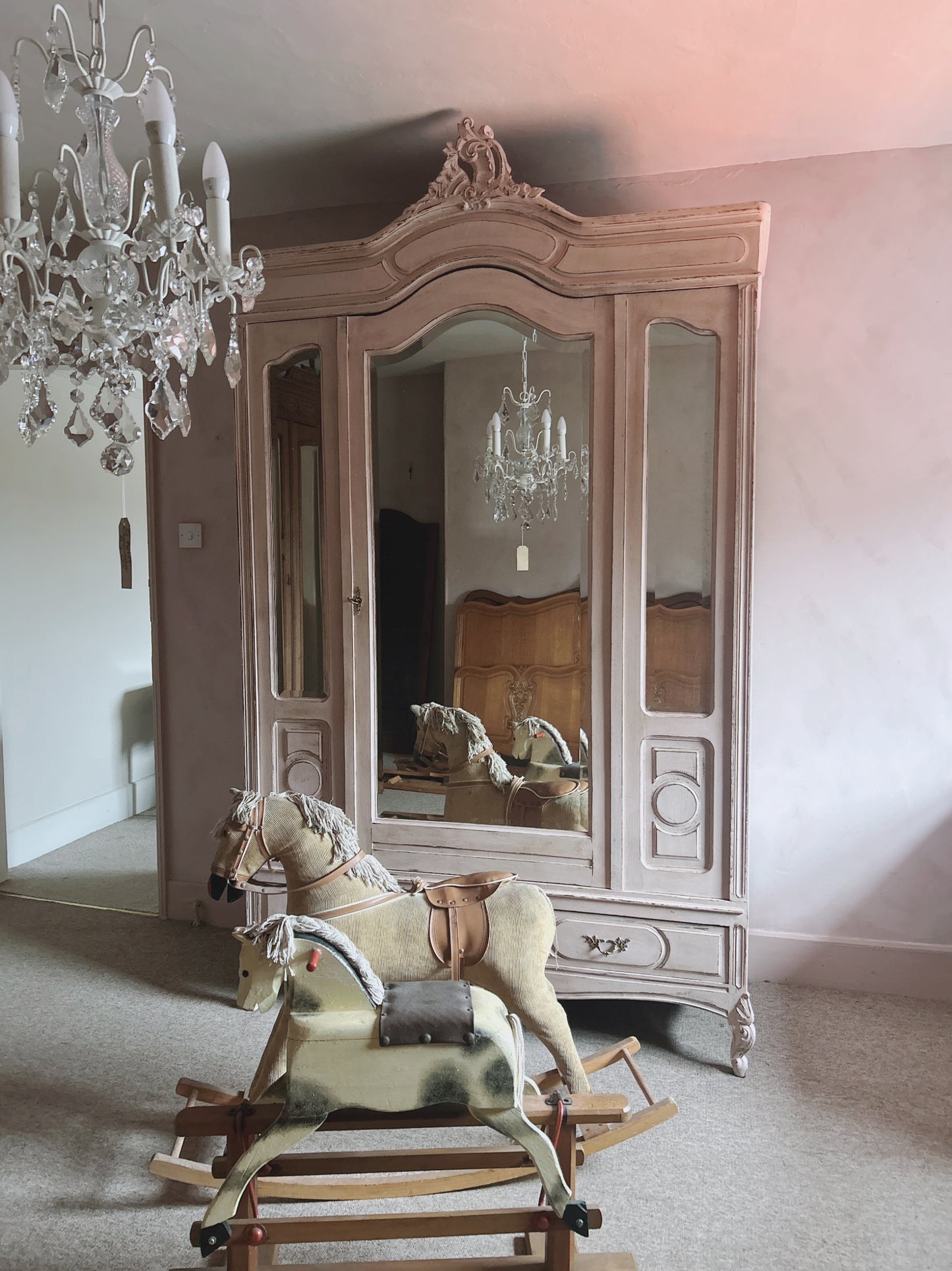 Antique French  painted armoire