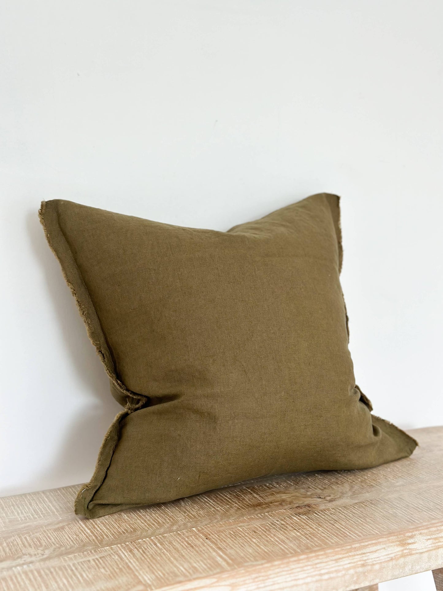 Esmee Linen Cushion Cover – Olive Green: 45 x 45 cm