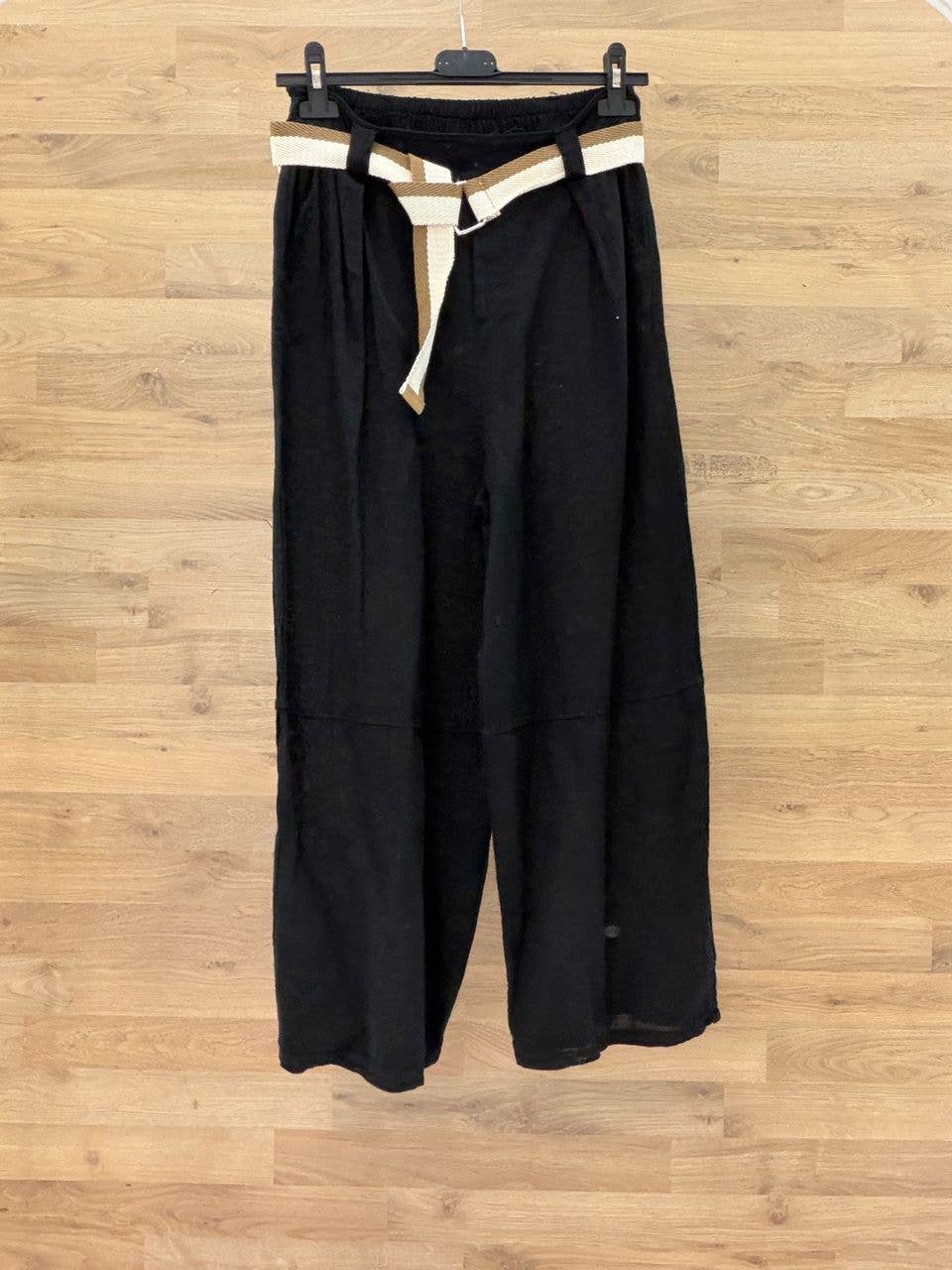 Pants with belt 100% cotton: Blanco