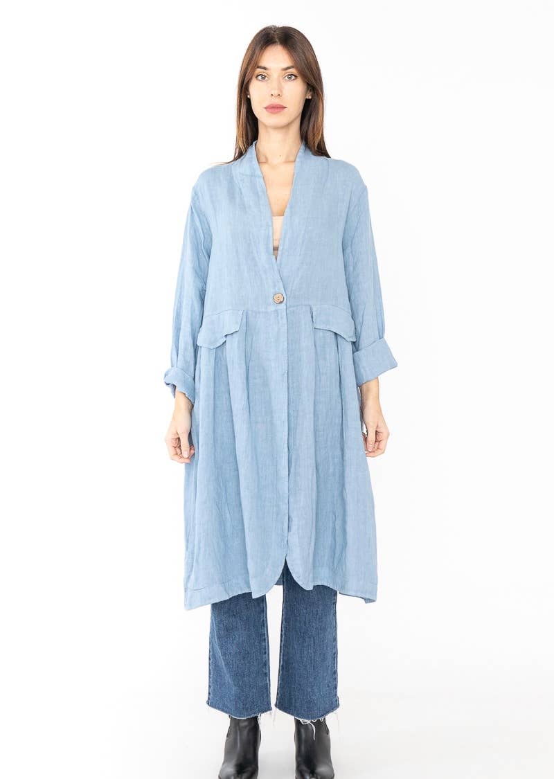 1142 SPRING SUMMER CLOTHING LINEN JACKET: CAMEL