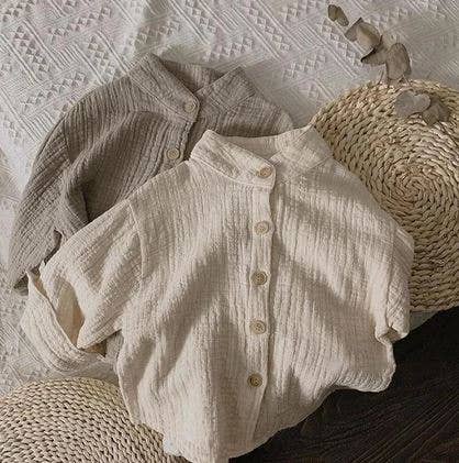 Annie & Charles® muslin shirt: Cream / 12-18 M