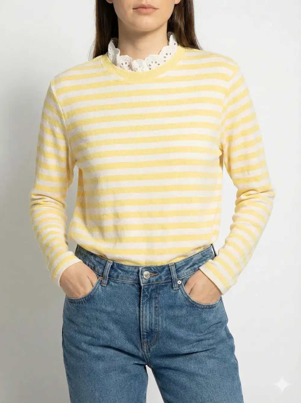 Top with English Embroidery Collar: Chocolate