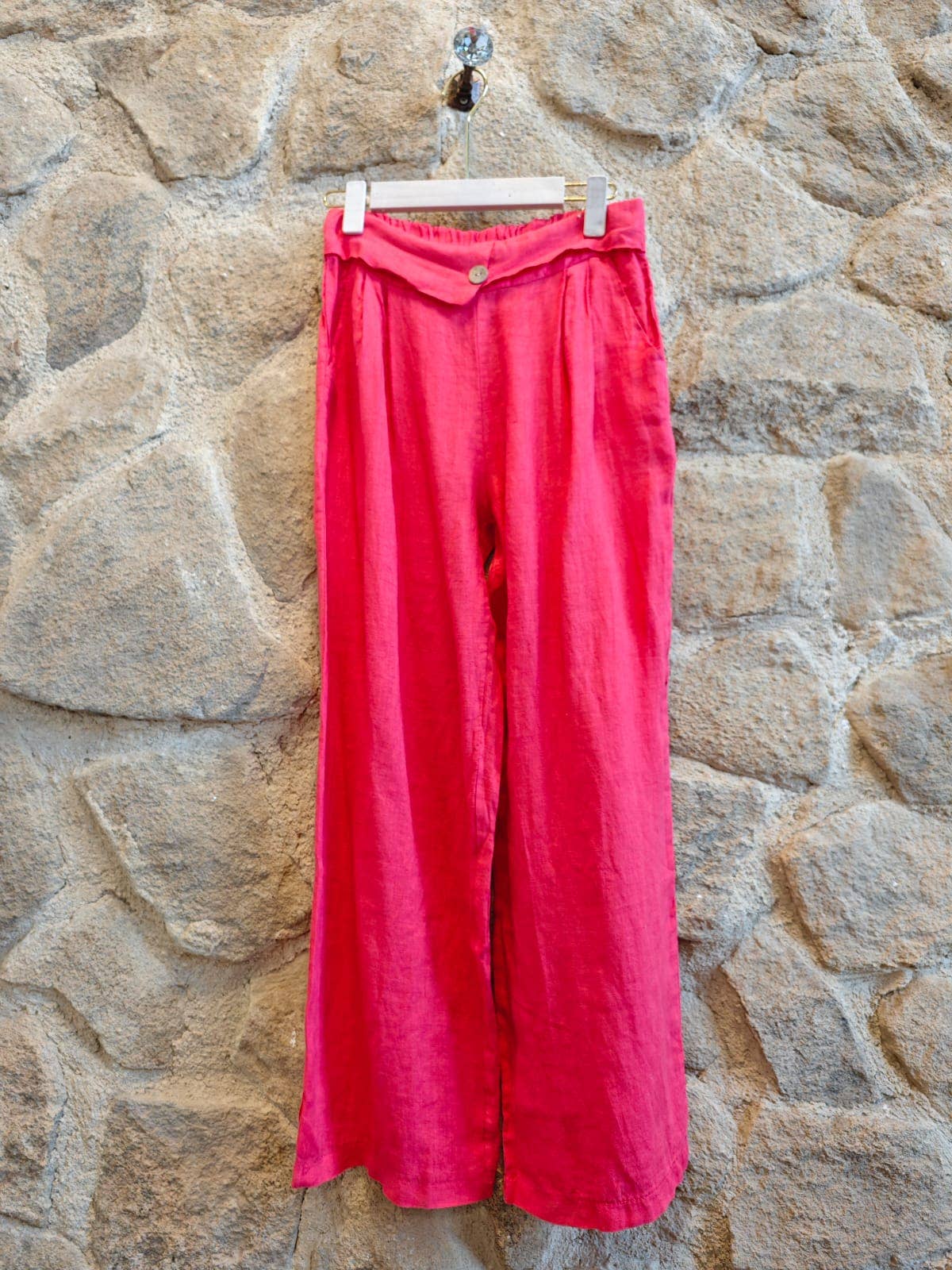 Ref-6578 100% LINEN PANTS WITH TWO POCKETS: Camel