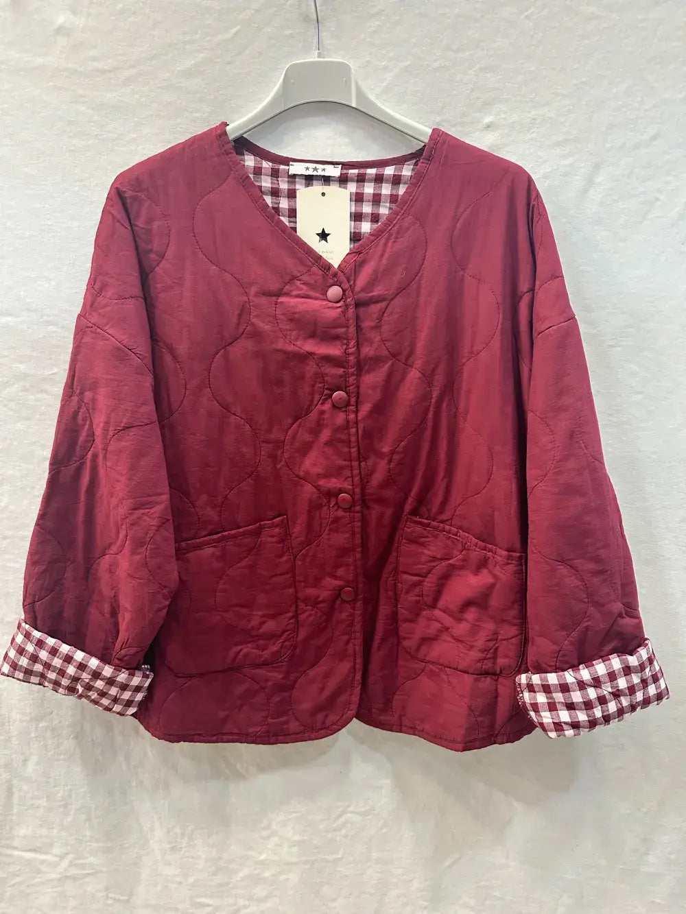 Quilted Gingham Jacket @7456_VeMatelasseVichy: Rust