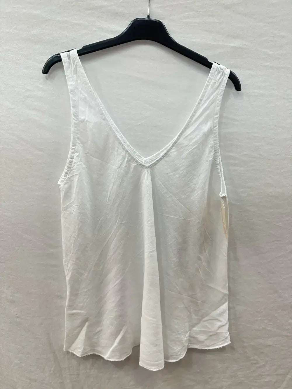 Basic Linen Tank Top @37252_DebLin: White