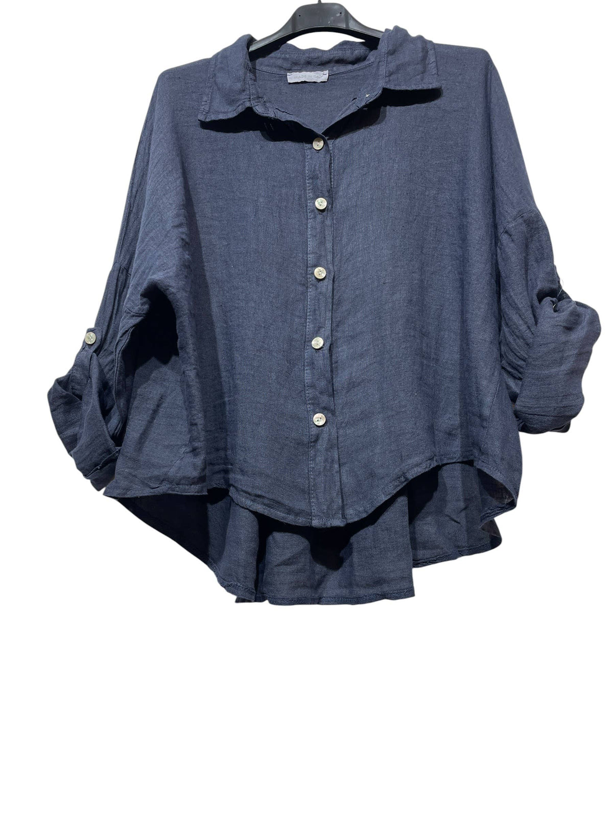 60832 OVERSIZED-CUT LINEN SHIRT: CAMEL