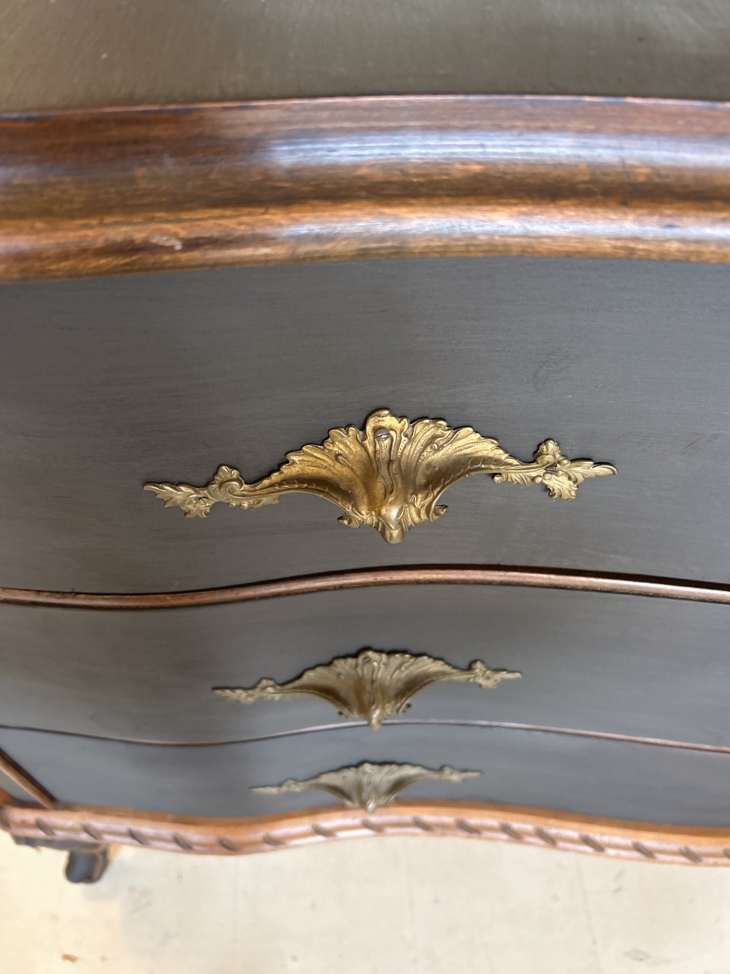 French painted black commode