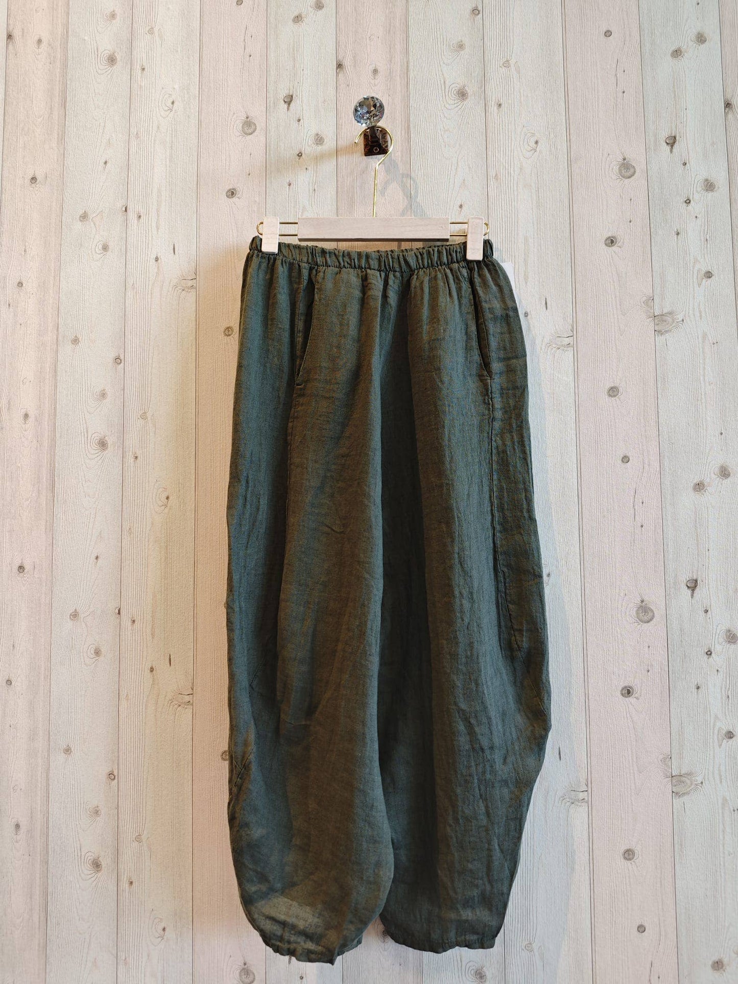 Ref-41482 BALLOON-STYLE PANTS 100% LINEN: Rosa