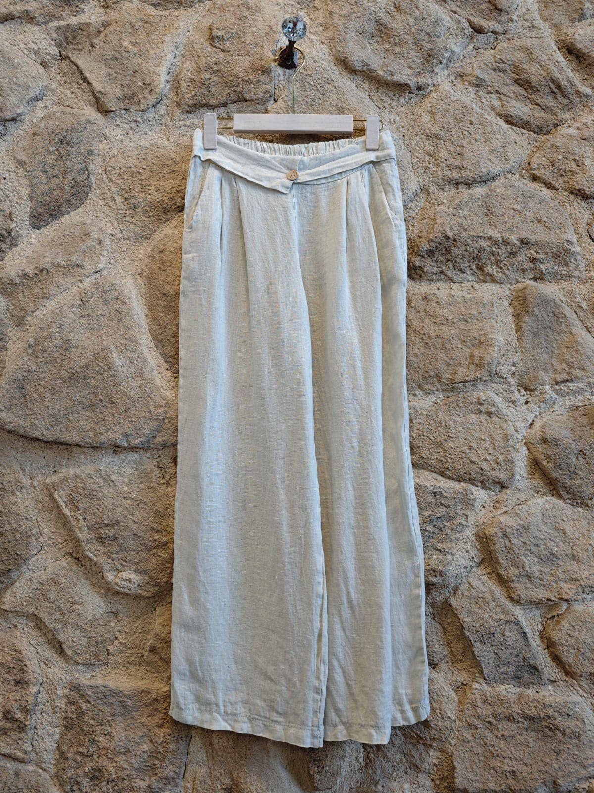 Ref-6578 100% LINEN PANTS WITH TWO POCKETS: Camel