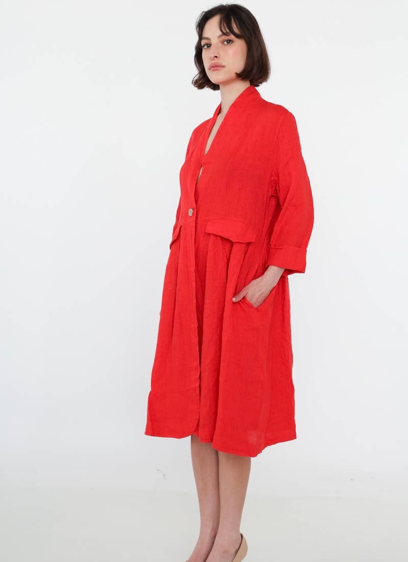 1142 SPRING SUMMER CLOTHING LINEN JACKET: CAMEL