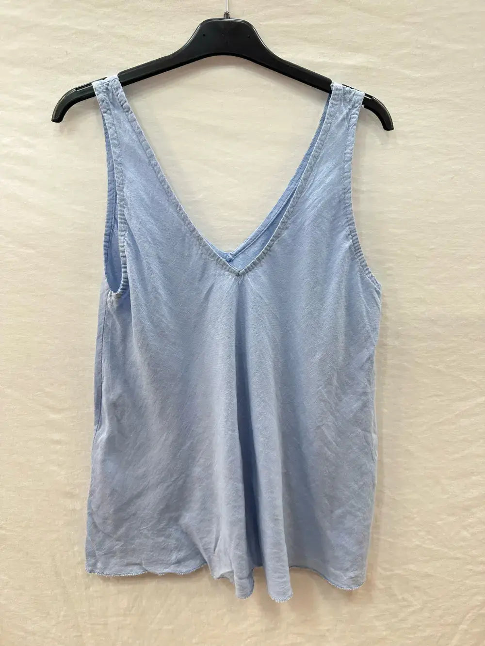 Basic Linen Tank Top @37252_DebLin: White