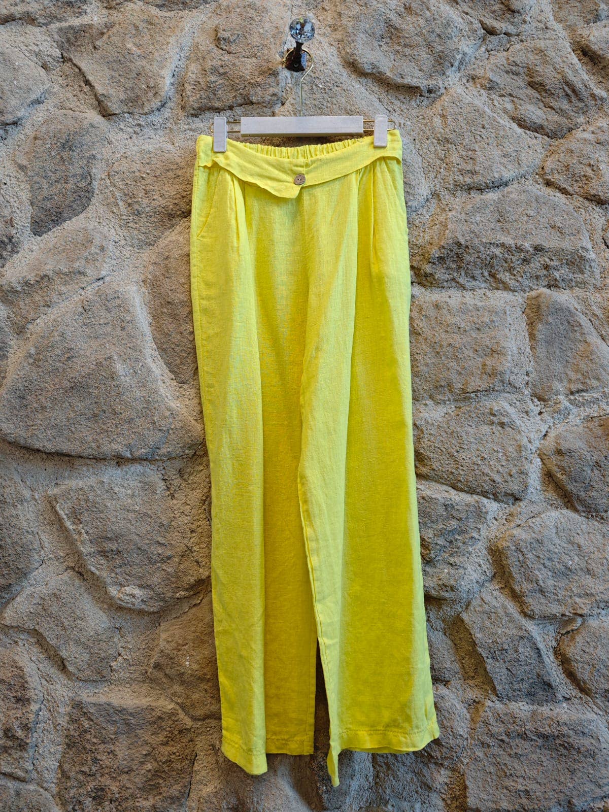 Ref-6578 100% LINEN PANTS WITH TWO POCKETS: Camel