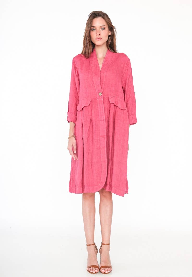 1142 SPRING SUMMER CLOTHING LINEN JACKET: CHOCO