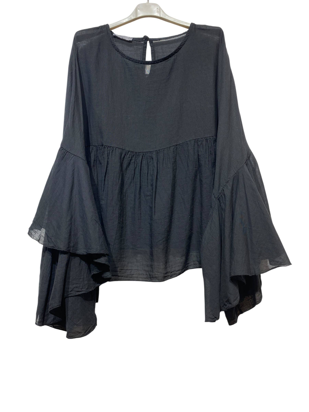 Cotton voile blouse 12121: Noir