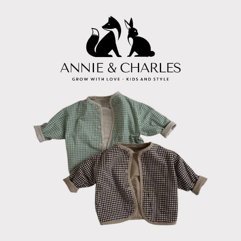 Annie & Charles® Reversible Jacket Little Nomad: Braun/kariert / 12–18M