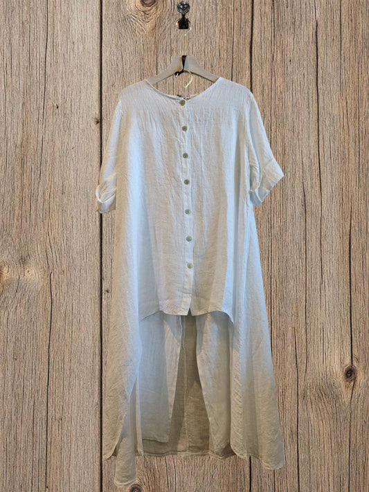 Ref-17261 BLOUSE AND PANTS SET 100% LINEN: Blank