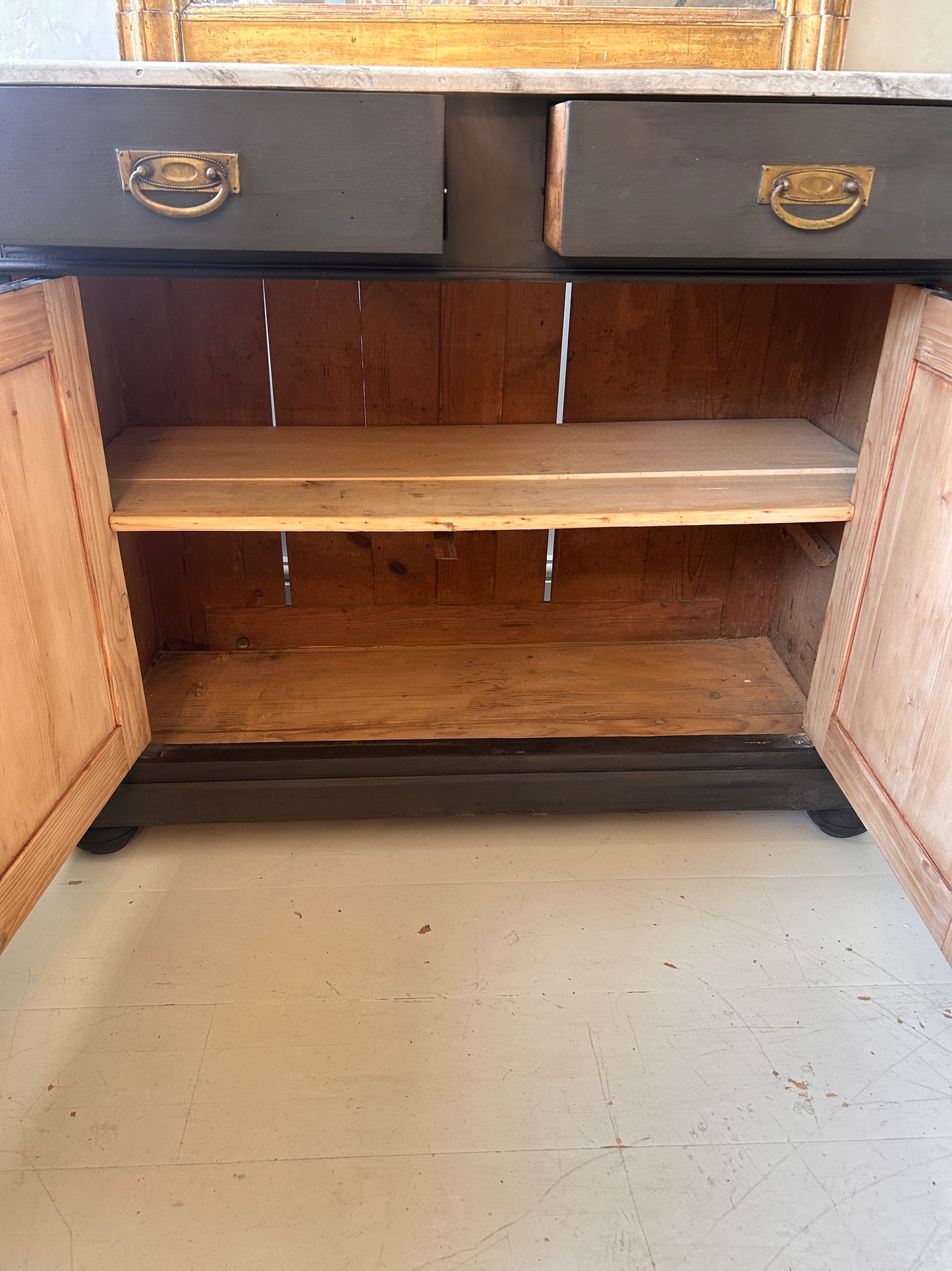 Dutch painted cabinet with faux marble top