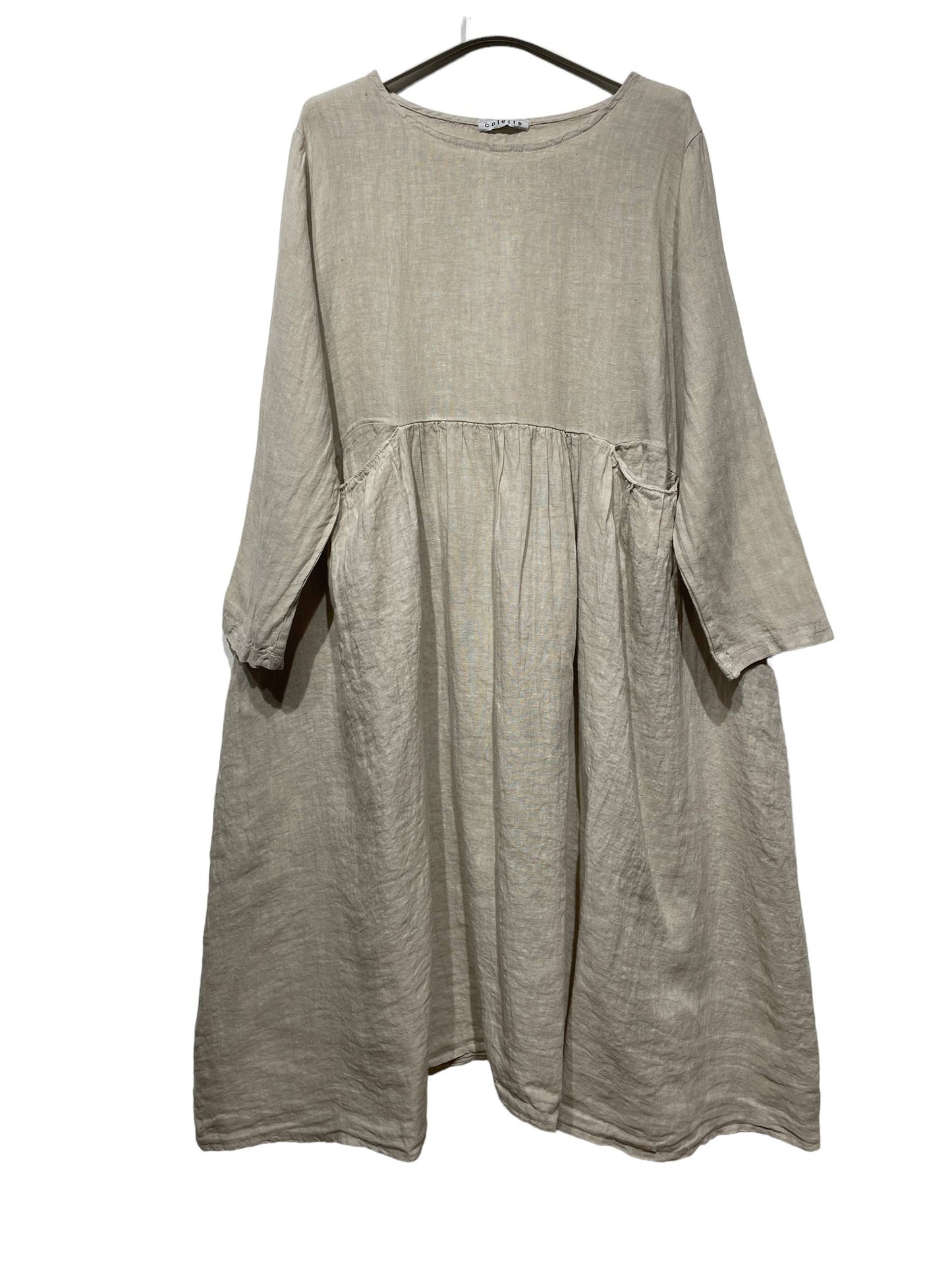 3127 LINEN DRESS SPRING SUMMER CLOTHING PLUS SIZE: Noir