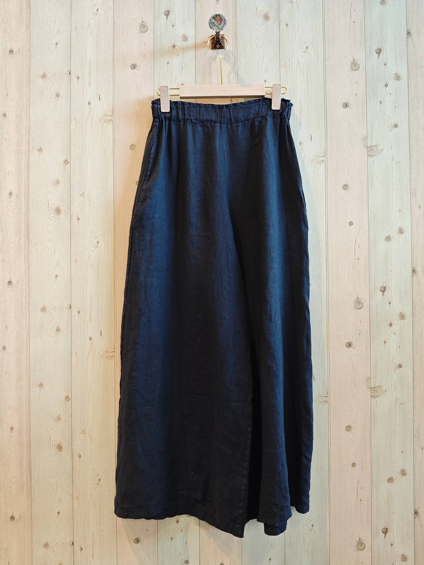 Ref-2342 100% LINEN PANTS: BLACK